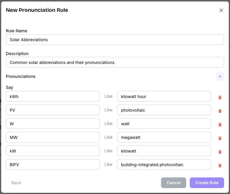 Pronunciation rule modal